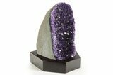 Deep Purple Amethyst Geode With Wood Base - Uruguay #342737-2